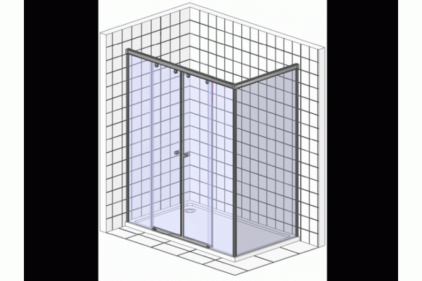 Душевой уголок GuteWetter Slide Rectan GK-865 правая 110x80 см стекло бесцветное, профиль хром, прямоугольный, двери раздвижные