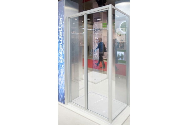 Душевой уголок GuteWetter Practic Rectan GK-402 левая 85x70 см стекло бесцветное, профиль матовый хром, прямоугольный, двери распашные