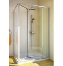 Душевой уголок GuteWetter Practic Rectan GK-404 правая 120x70 см стекло бесцветное, профиль матовый хром, прямоугольный, двери складные