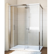 Душевой уголок GuteWetter Slide Rectan GK-863B правая 110x80 см стекло бесцветное, профиль хром, прямоугольный, двери раздвижные
