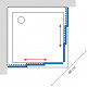 Душевой уголок GuteWetter Practic Square GK-433 95x95 см стекло бесцветное, профиль матовый хром, квадратный, двери раздвижные
