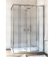 Душевой уголок GuteWetter Slide Rectan GK-865 правая 130x90 см стекло бесцветное, профиль хром, прямоугольный, двери раздвижные