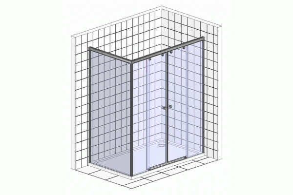 Душевой уголок GuteWetter Slide Rectan GK-865 правая 130x90 см стекло бесцветное, профиль хром, прямоугольный, двери раздвижные
