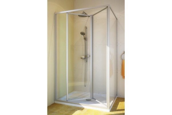 Душевой уголок GuteWetter Practic Rectan GK-404 левая 95x70 см стекло бесцветное, профиль матовый хром, прямоугольный, двери складные