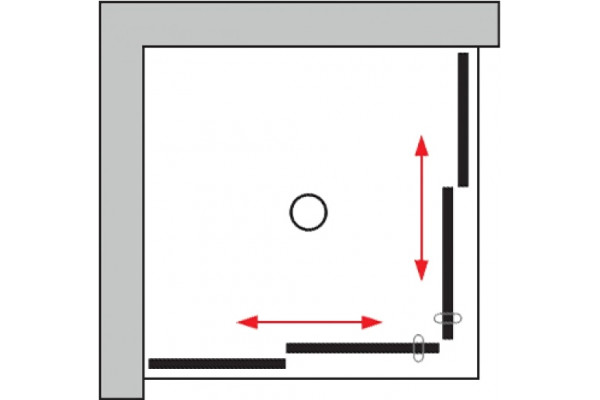 Душевой уголок GuteWetter Slide Square GK-864 75x75 см стекло бесцветное, профиль хром, квадратный, двери раздвижные