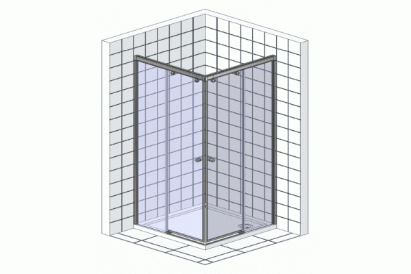 Душевой уголок GuteWetter Slide Square GK-864 75x75 см стекло бесцветное, профиль хром, квадратный, двери раздвижные