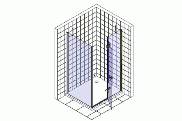Душевой уголок GuteWetter Practic Rectan GK-401 левая 85x75 см стекло бесцветное, профиль матовый хром, прямоугольный, двери распашные
