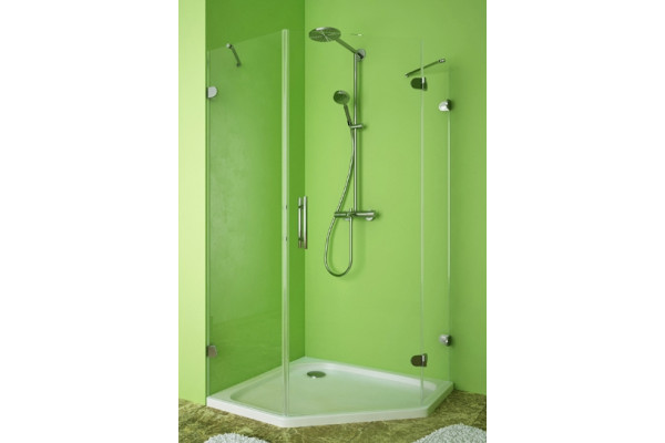Душевой уголок GuteWetter Lux Festt GK-001 правый 100x100 см стекло бесцветное, фурнитура хром, двери распашные