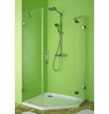 Душевой уголок GuteWetter Lux Festt GK-001 правый 90x90 см стекло бесцветное, фурнитура хром, двери распашные