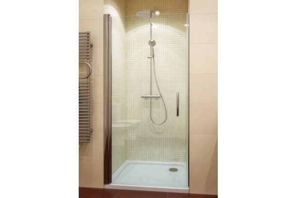 Душевая дверь в нишу GuteWetter Lux Door GK-601 левая 75 см стекло бесцветное, профиль хром, распашная