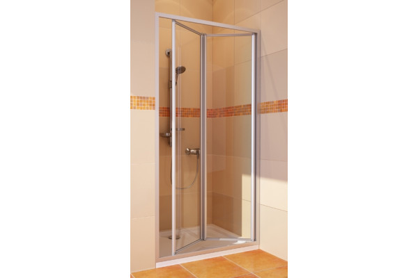 Душевая дверь в нишу GuteWetter Practic Door GK-404 правая (83-87)x190 стекло бесцветное, профиль мат. хром, складная