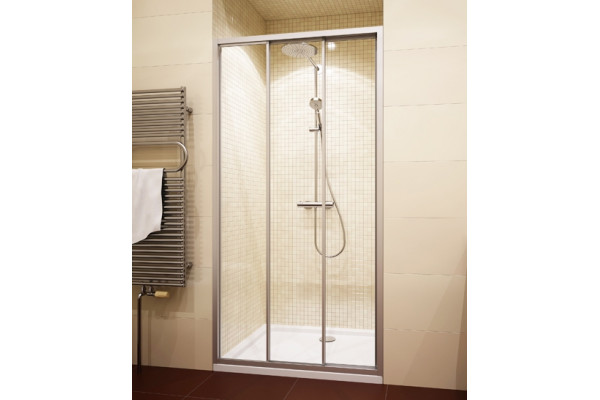 Душевая дверь в нишу GuteWetter Practic Door GK-403A левая 96-100 см стекло бесцветное, профиль матовый хром, раздвижная