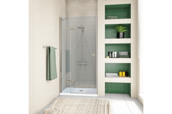 Душевая дверь в нишу GuteWetter Trend Door GK-862AP левая 108 см стекло бесцветное Two, профиль хром, распашная