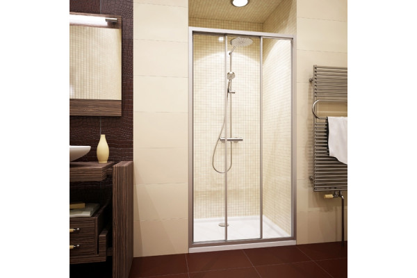 Душевая дверь в нишу GuteWetter Practic Door GK-403A правая 116-120 см стекло бесцветное, профиль матовый хром, раздвижная