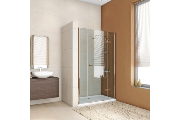 Душевая дверь в нишу GuteWetter Trend Door GK-863P правая 158 см стекло бесцветное Two, профиль хром, распашная