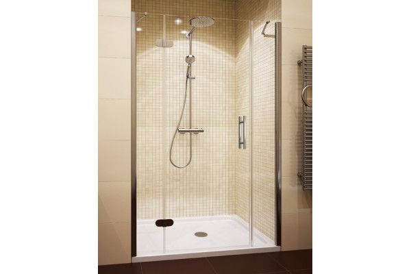 Душевая дверь в нишу GuteWetter Lux Door GK-103 левая 125 см стекло бесцветное, профиль хром, распашная