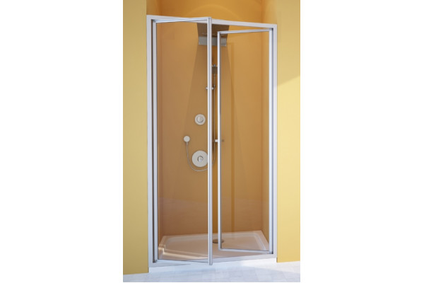 Душевая дверь в нишу GuteWetter Practic Door GK-402 73-77 см стекло бесцветное, профиль матовый хром, распашная