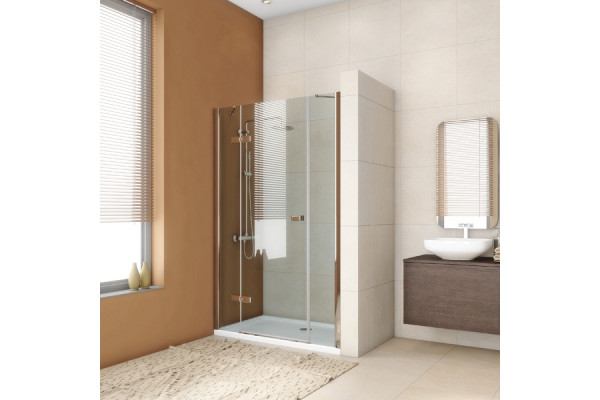 Душевая дверь в нишу GuteWetter Trend Door GK-863P левая 153 см стекло бесцветное Two, профиль хром, распашная
