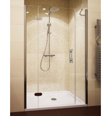 Душевая дверь в нишу GuteWetter Lux Door GK-103 левая 130 см стекло бесцветное, профиль хром, распашная