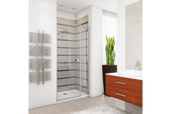 Душевая дверь в нишу GuteWetter Trend Door GK-862BP левая 103 см стекло бесцветное Two, профиль хром, распашная