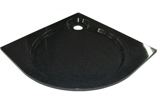 Поддон для душа GuteWetter Deluxe 100x100x2 R черный четверть круга, низкий