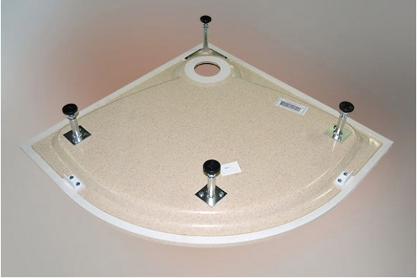 Поддон для душа GuteWetter Deluxe 80x80x16 R бежевый четверть круга, средний
