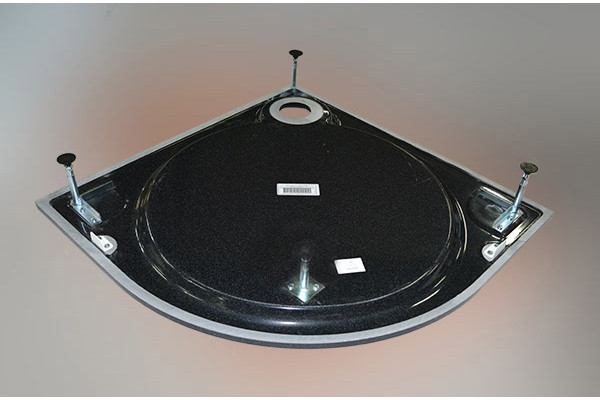Поддон для душа GuteWetter Deluxe 90x90x16 R черный четверть круга, средний