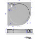 Поддон для душа GuteWetter Deluxe 100x100x16 R терракот четверть круга, средний