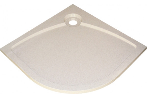 Поддон для душа GuteWetter Deluxe 80x80x2 R бежевый четверть круга, низкий