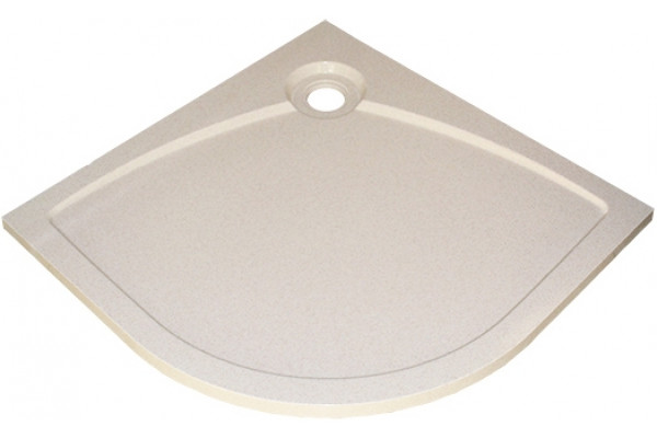 Поддон для душа GuteWetter Deluxe 100x100x4 R бежевый четверть круга, низкий