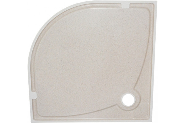 Поддон для душа GuteWetter Deluxe 100x100x4 R бежевый четверть круга, низкий