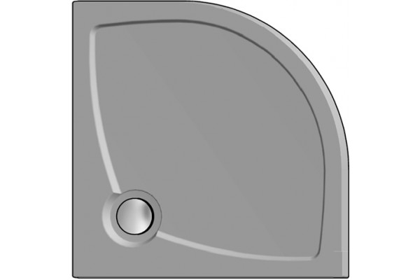 Поддон для душа GuteWetter Deluxe 90x90x4 R черный четверть круга, низкий