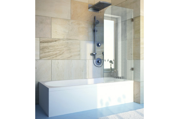 Шторка на ванну GuteWetter Lux Pearl GV-001A правая 60 см стекло бесцветное, фурнитура хром в современном стиле