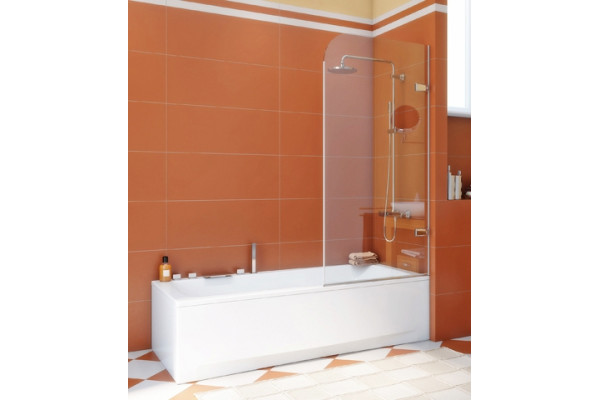 Шторка на ванну GuteWetter Trend Pearl GV-861B правая 90 см стекло бесцветное, фурнитура хром, распашная