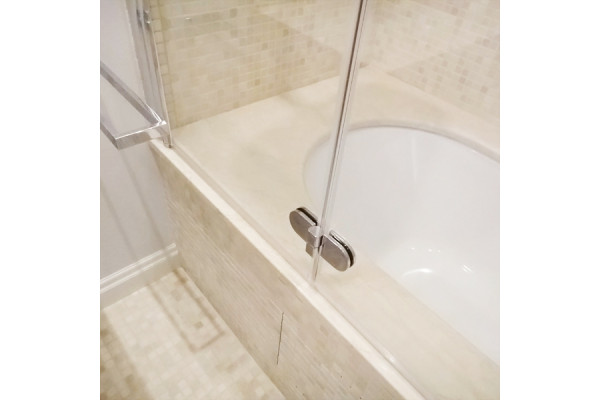 Шторка на ванну GuteWetter Lux Pearl GV-102 левая 90 см стекло бесцветное, профиль хром, складная
