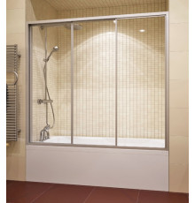Шторка на ванну GuteWetter Practic Part GV-403A правая 171-175 см стекло бесцветное, профиль матовый хром, раздвижная