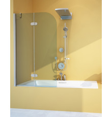 Шторка на ванну GuteWetter Lux Pearl GV-102A левая 80 см стекло бесцветное, профиль хром, распашная