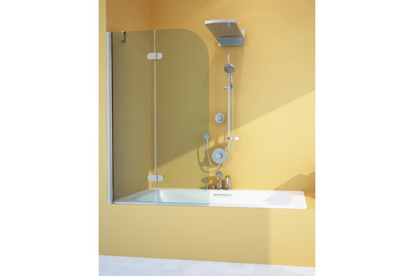 Шторка на ванну GuteWetter Lux Pearl GV-102A левая 80 см стекло бесцветное, профиль хром, распашная
