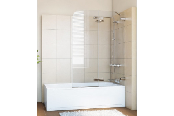Шторка на ванну GuteWetter Trend Pearl GV-862A правая 100 см стекло бесцветное, фурнитура хром, распашная