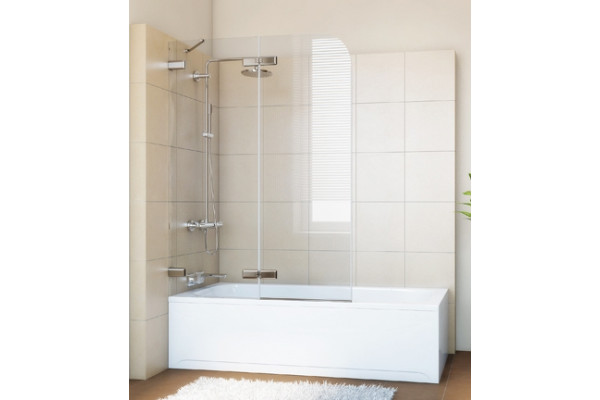 Шторка на ванну GuteWetter Trend Pearl GV-862A левая 90 см стекло бесцветное, фурнитура хром, распашная