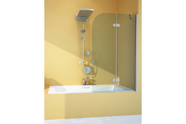 Шторка на ванну GuteWetter Lux Pearl GV-102A правая 100 см стекло бесцветное, профиль хром, распашная