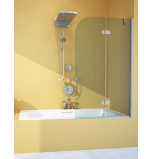 Шторка на ванну GuteWetter Lux Pearl GV-102A правая 120 см стекло бесцветное, профиль хром, распашная