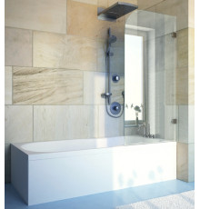 Шторка на ванну GuteWetter Lux Pearl GV-001A правая 80 см стекло бесцветное, фурнитура хром в современном стиле