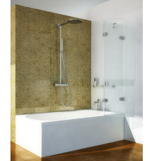 Шторка на ванну GuteWetter Lux Pearl GV-002A правая 80 см стекло бесцветное, фурнитура хром, распашная