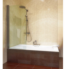 Шторка на ванну GuteWetter Lux Pearl GV-601 левая 80 см стекло бесцветное, профиль хром, распашная