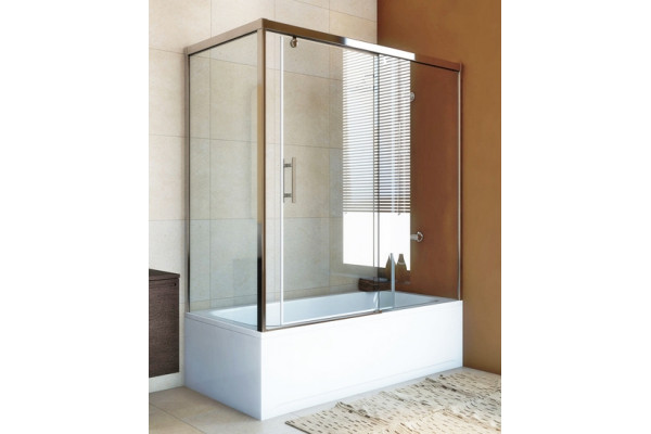 Шторка на ванну GuteWetter Slide Part GV-863A правая 160x90 см стекло бесцветное, профиль хром, раздвижная