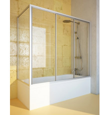 Шторка на ванну GuteWetter Practic Part GV-413A правая 193x90 см стекло бесцветное, профиль матовый хром, раздвижная