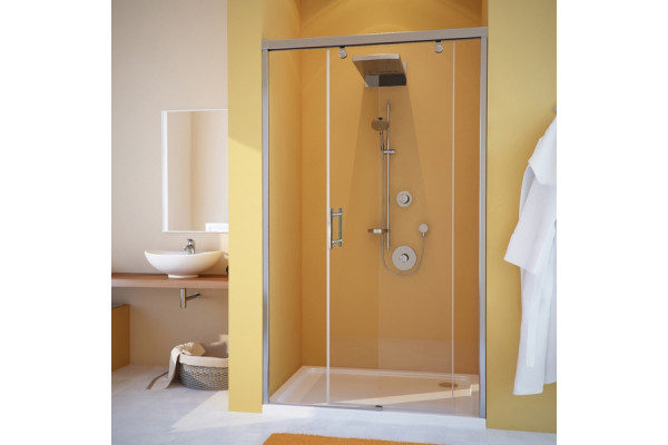 Душевая дверь в нишу GuteWetter Slide Door GK-862 правая 120 см стекло бесцветное, профиль хром, раздвижная