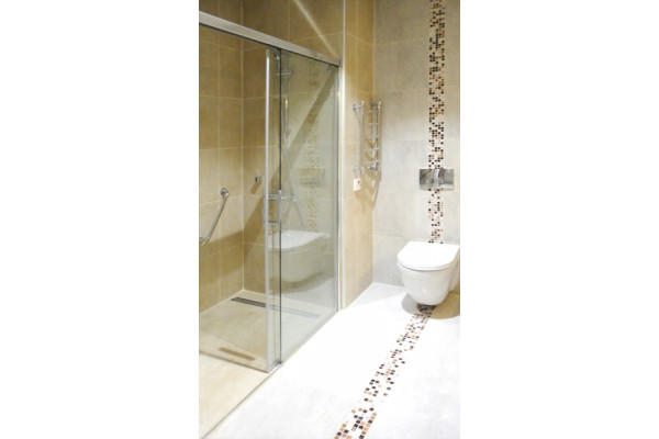 Душевая дверь в нишу GuteWetter Slide Door GK-862 правая 110 см стекло бесцветное, профиль хром, раздвижная