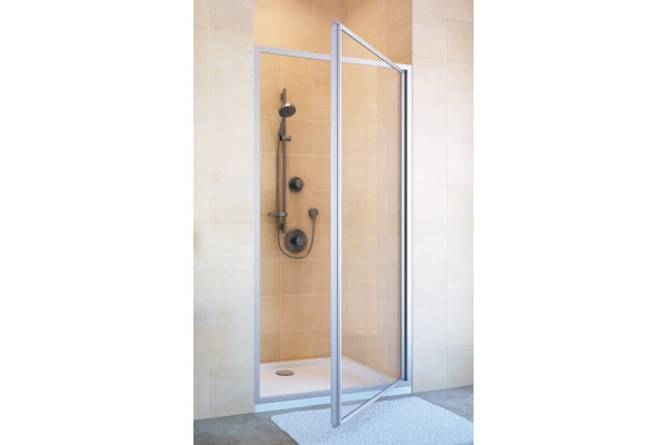 Душевая дверь в нишу GuteWetter Practic Door GK-401 правая 78-82 см стекло бесцветное, профиль матовый хром, распашная